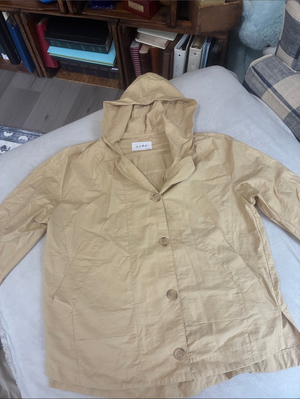 L.L.Bean Lightweight Hooded Trench Coat - Tan